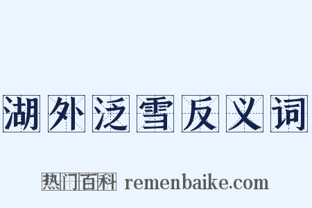 湖外泛雪反义词是什么意思的图片